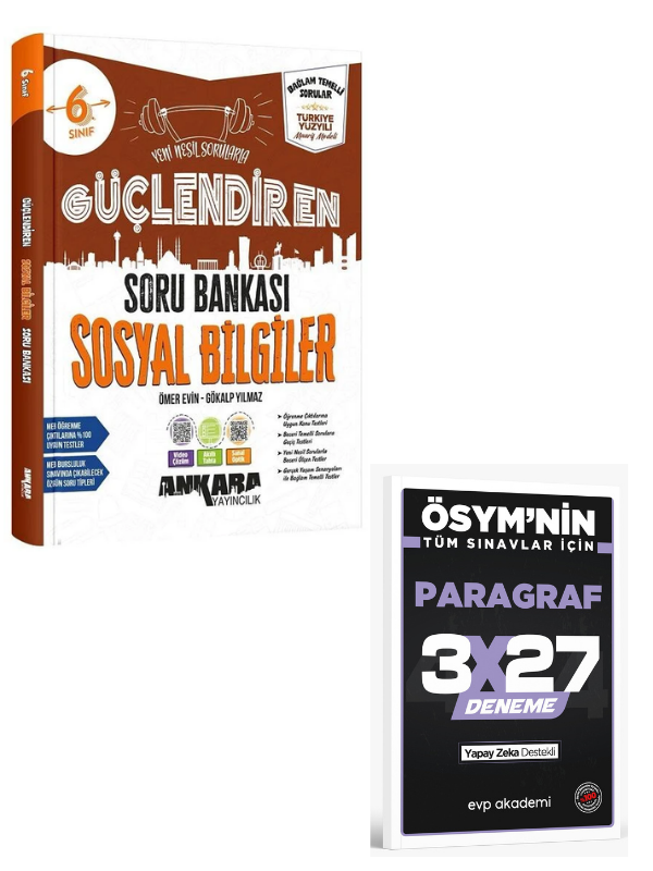 Ankara 2027 6. Sınıf Sosyal Bilgiler Güçlendiren Maarif Model Soru Bankası+ EVP Akademi Paragraf