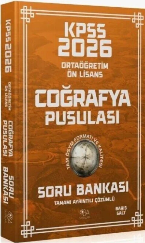 CBA Yayınları 2026 KPSS Lise Ortaöğretim Ön Lisans Coğrafya Pusulası Soru Bankası