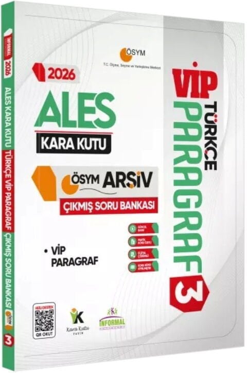 İnformal Yayınları 2026 ALES Türkçenin Kara Kutusu Paragraf 3 VİP ÖSYM Çıkmış Soru Bankası