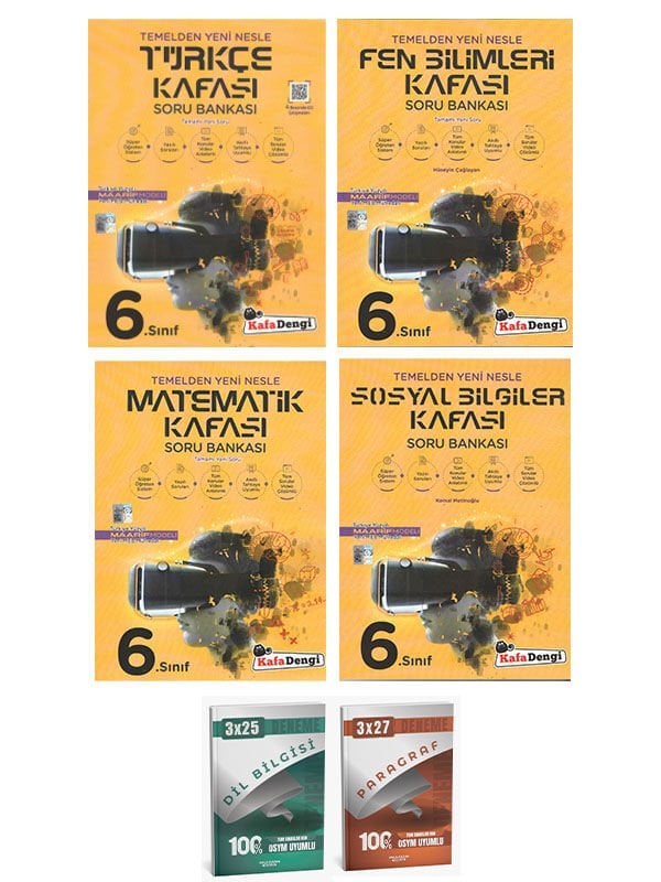 Anla Kazan + Kafa Dengi 6. Sınıf Temelden Yeni Nesile Maarif Model Tüm Dersler Soru Bankası 6lı Set