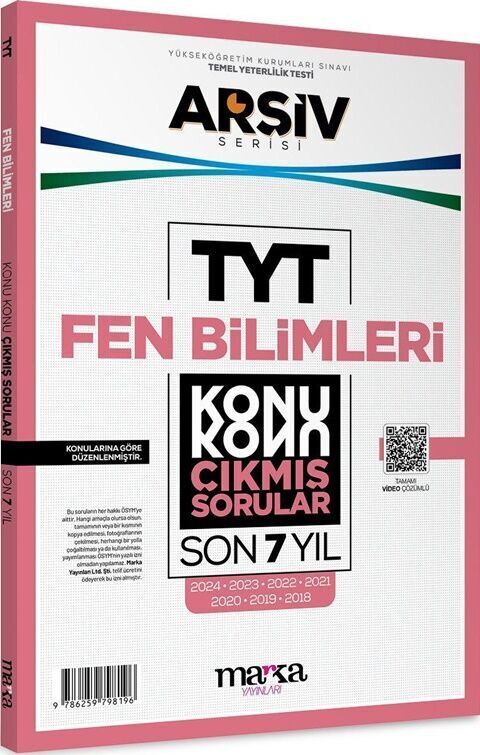 Marka Yayınları TYT Fen Bilimleri ARŞİV Serisi Konu Konu Son 7 Yıl Çıkmış Sorular