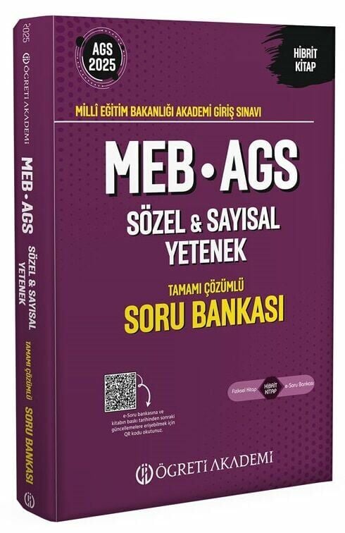Öğreti 2025 MEB-AGS Sözel-Sayısal Yetenek Soru Bankası Çözümlü Öğreti Akademi Yayınları