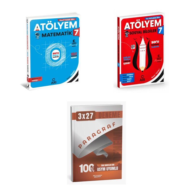 2027 Arı 7 Sınıf Matematik Matemito Atölyem-GÜNCEL + Sosyal Sosyalimo Bilgiler Atölyem GÜNCEL Soru 3'lü Set