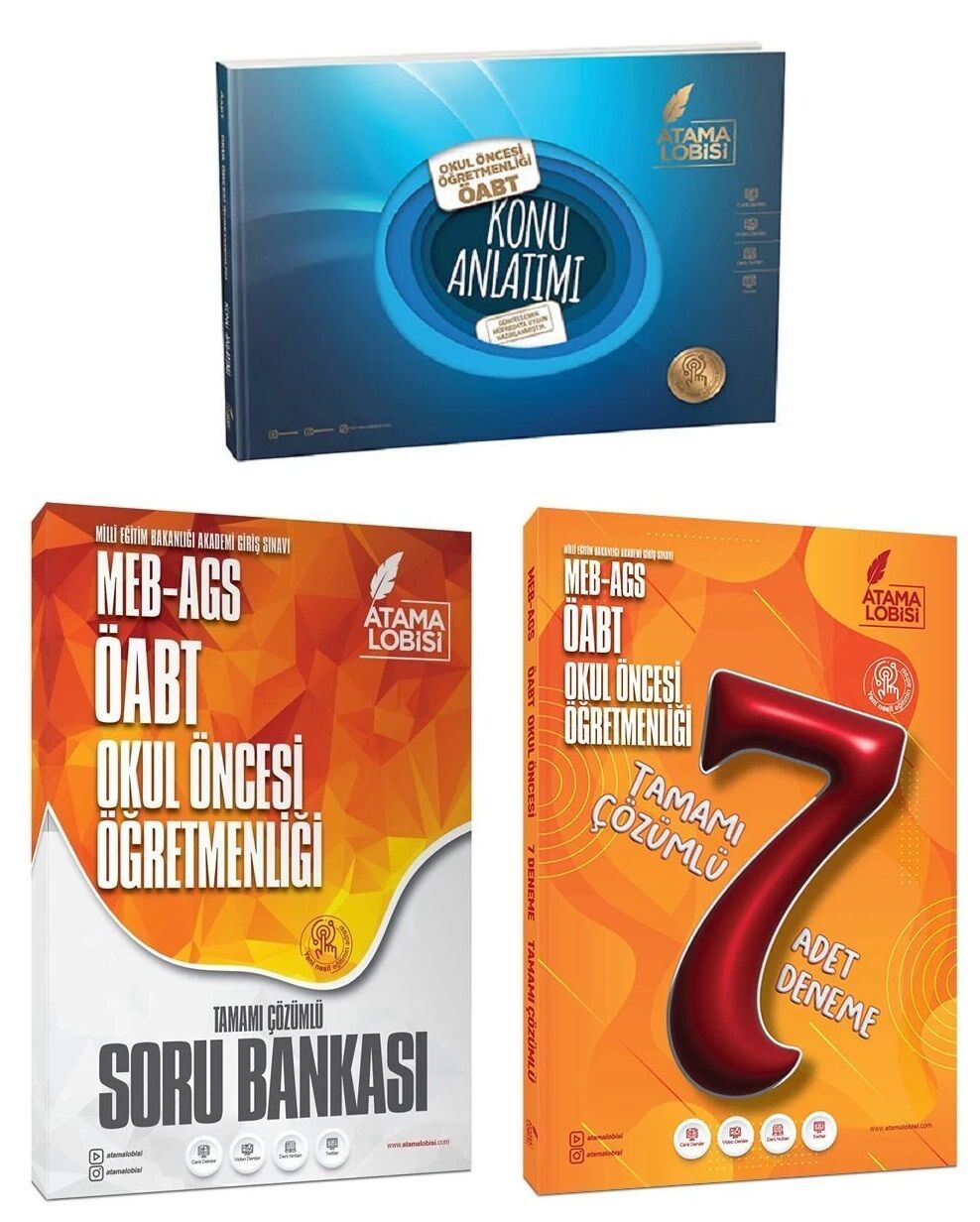 Atama Lobisi ÖABT MEB-AGS Okul Öncesi Öğretmenliği Konu + Soru Bankası + 7 Deneme 3 lü Set Atama Lobisi Yayınları