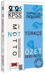 Yargı 2026 KPSS Lise Ortaöğretim Ön Lisans Türkçe Motto Özet Ders Notu Yargı Yayınları