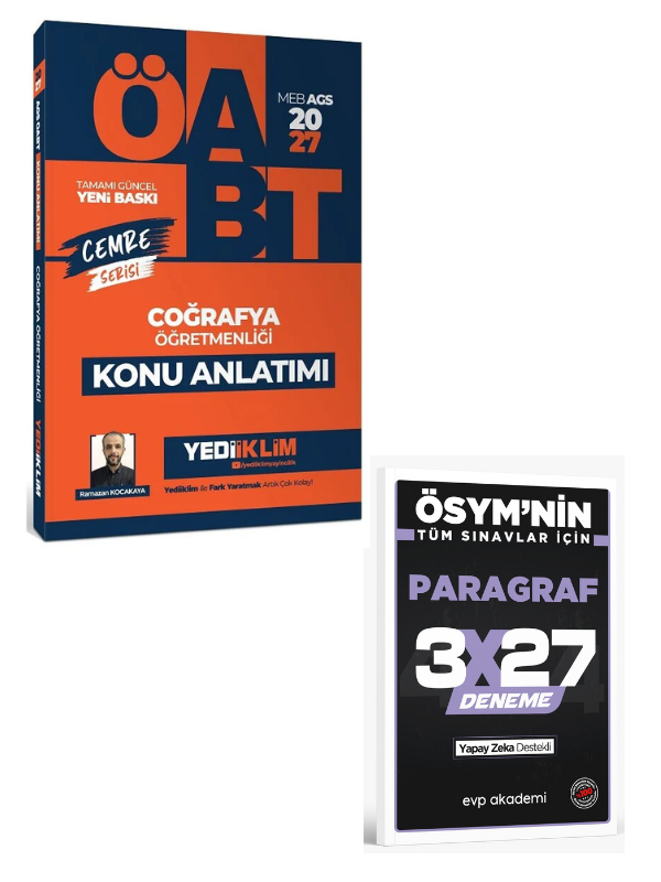 Yediiklim 2027 ÖABT MEB-AGS Coğrafya Öğretmenliği Konu Anlatımı Cemre Serisi+ EVP Akademi Paragraf