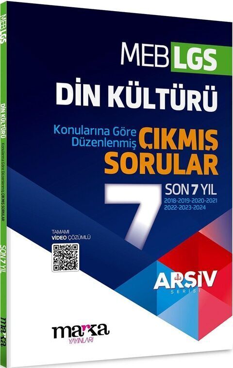 Marka Yayınları LGS Din Kültürü ARŞİV Serisi Konularına Göre Düzenlenmiş Son 7 Yıl Çıkmış Sorular