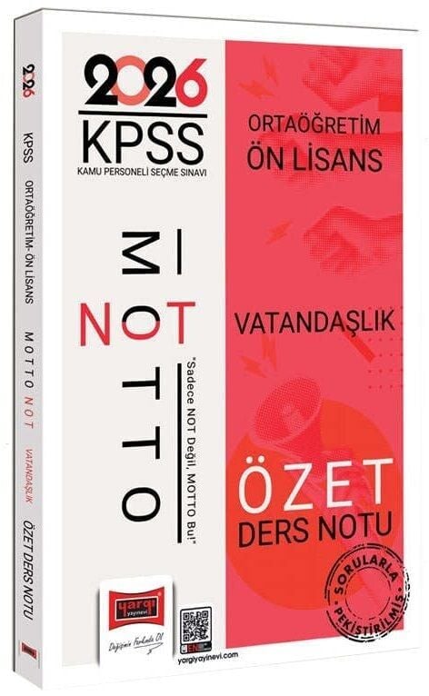 Yargı 2026 KPSS Lise Ortaöğretim Ön Lisans Vatandaşlık Motto Özet Ders Notu Yargı Yayınları