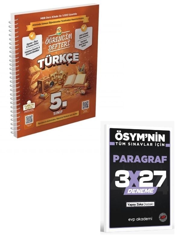 Murat 2027 5.Sınıf Türkçe Öğrencim Defteri+ EVP Akademi Paragraf