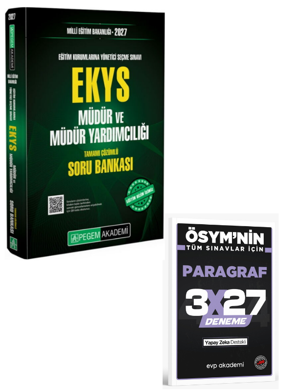 Pegem 2027 EKYS MEB Müdür ve Müdür Yardımcılığı Soru Bankası+ EVP Akademi Paragraf