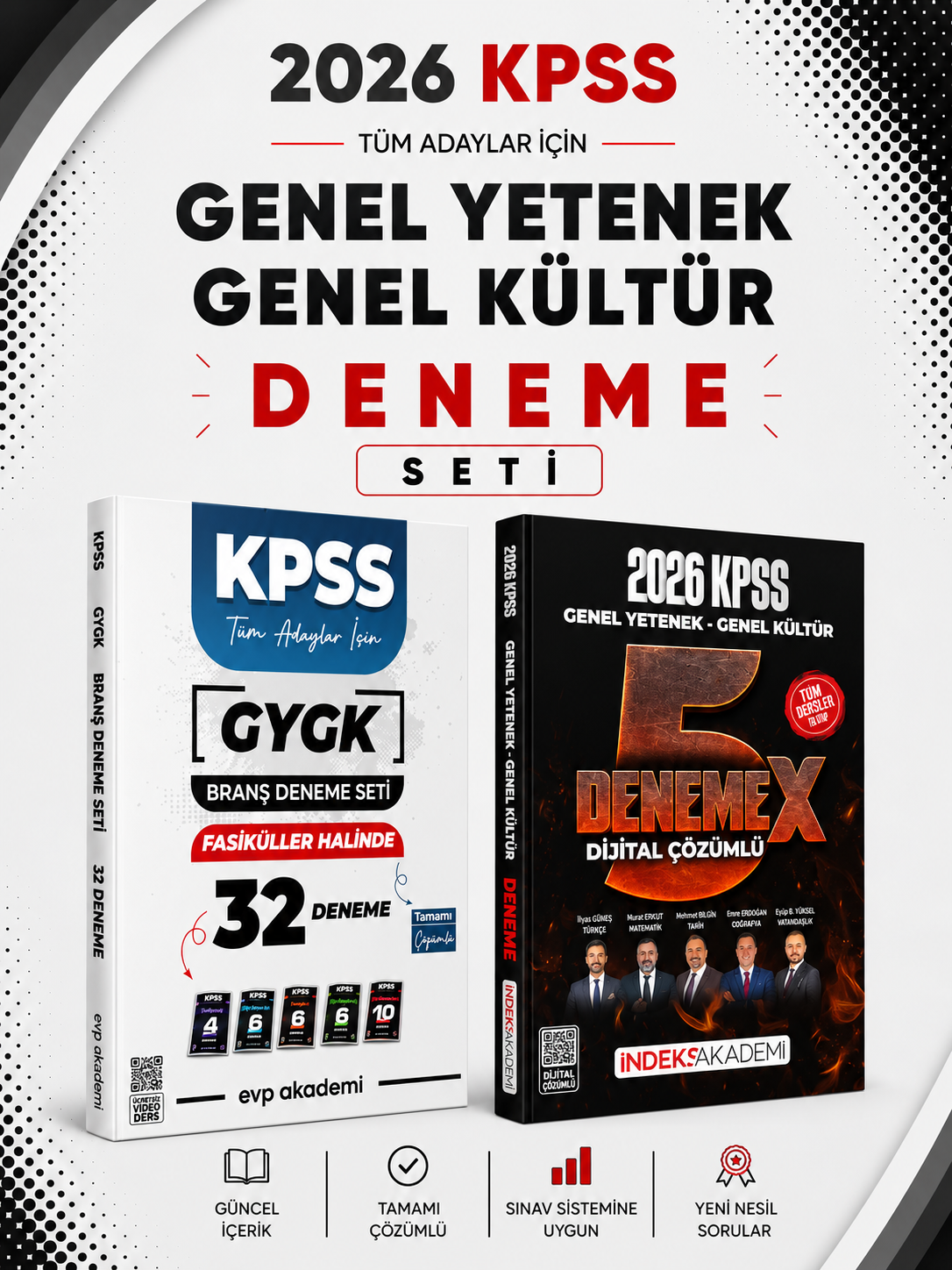 İndeks 2026 KPSS GKGY 5 DenemeX & EVP Akademi KPSS Tüm Dersler 32 Deneme Seti