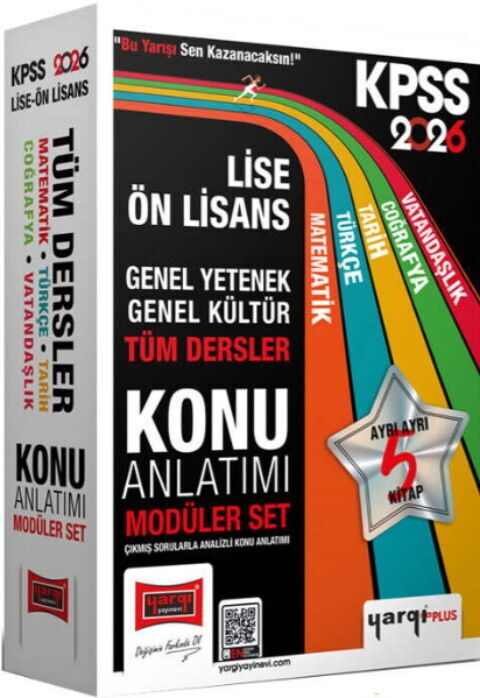 Yargı Yayınları 2026 KPSS Lise Ön Lisans GK GY Tüm Dersler Konu Anlatımı Modüler Set