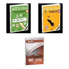 2027 Arı 8 Sınıf Atölyem Fen Fenito Bilimleri + Türkçe Türkçemino Soru + anla kazan paragraf deneme 3'lü Set