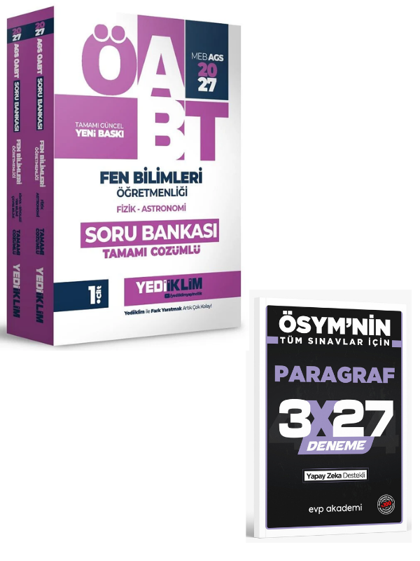 Yediiklim 2027 ÖABT MEB-AGS Fen Bilimleri Öğretmenliği Soru Bankası Çözümlü Modüler SetYediiklim 2027 ÖABT MEB-AGS Fen Bilimleri Öğretmenliği Soru Bankası Çözümlü Modüler Set+ EVP Akademi Paragraf