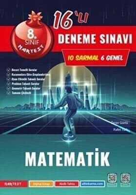 Nartest Yayınları 8. Sınıf Mod Matematik 16 Deneme Sınavı