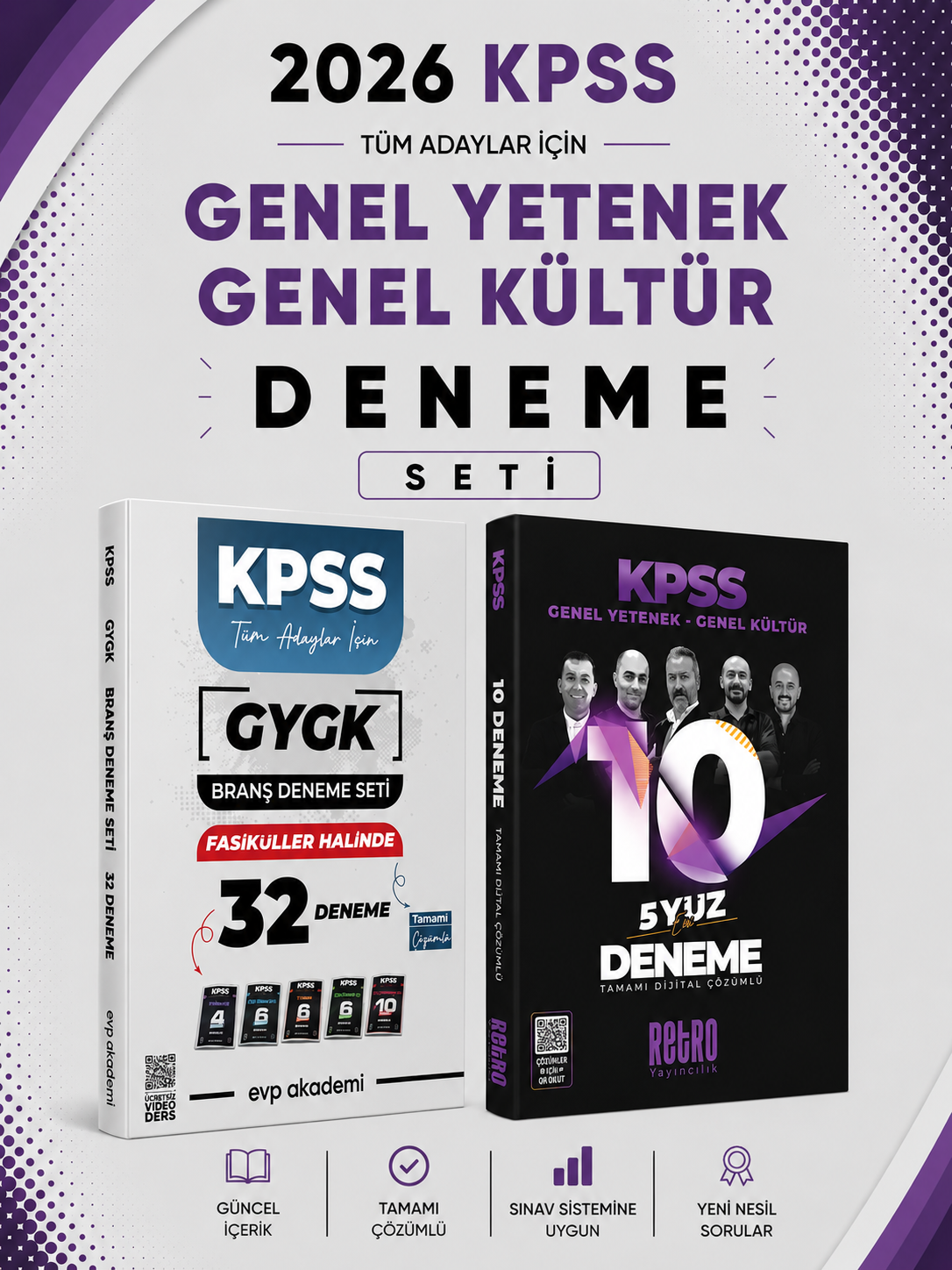 Retro 2026 KPSS GKGY 5Yüz 10 Deneme & EVP Akademi KPSS Tüm Dersler 32 Deneme Seti