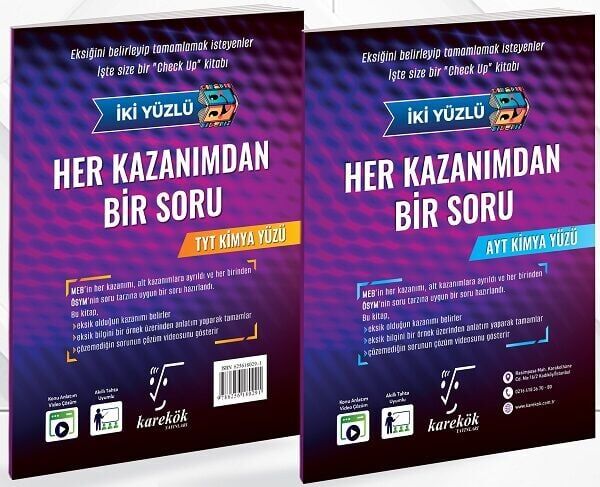 Karekök YKS TYT AYT Kimya Her Kazanımdan Bir Soru Tek Kitap Karekök Yayınları