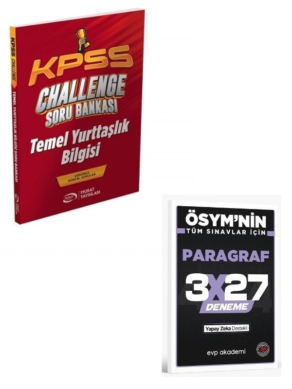 Murat 2027 KPSS Temel Yurttaşlık Bilgisi CHALLENGE Soru Bankası+ EVP Akademi Paragraf