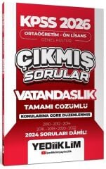 Yediiklim 2026 KPSS Lise Ortaöğretim Ön Lisans Vatandaşlık Çıkmış Sorular Konularına Göre Çözümlü Yediiklim Yayınları