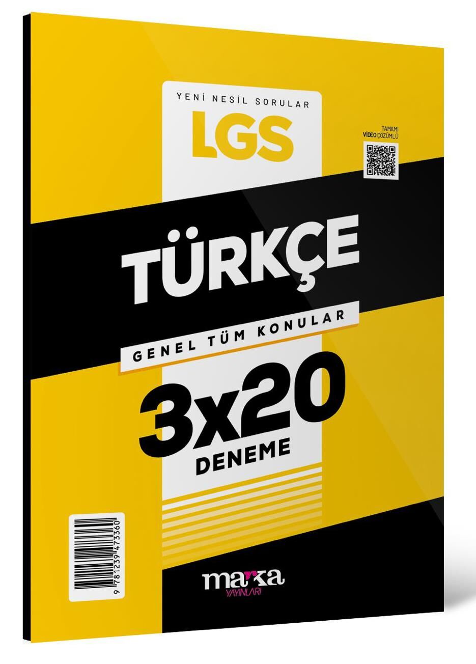 Marka 2025 8. Sınıf LGS Türkçe 3x20 Deneme Marka Yayınları