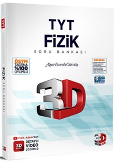 3D Yayınları YKS TYT Fizik Soru Bankası Video Çözümlü Çözüm Yayınları