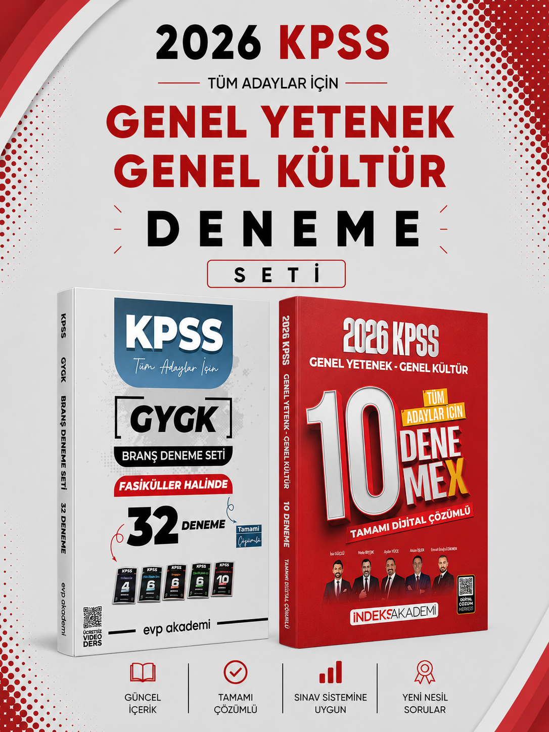 İndeks 2026 KPSS GKGY 10 DenemeX & EVP Akademi KPSS Tüm Dersler 32 Deneme Seti