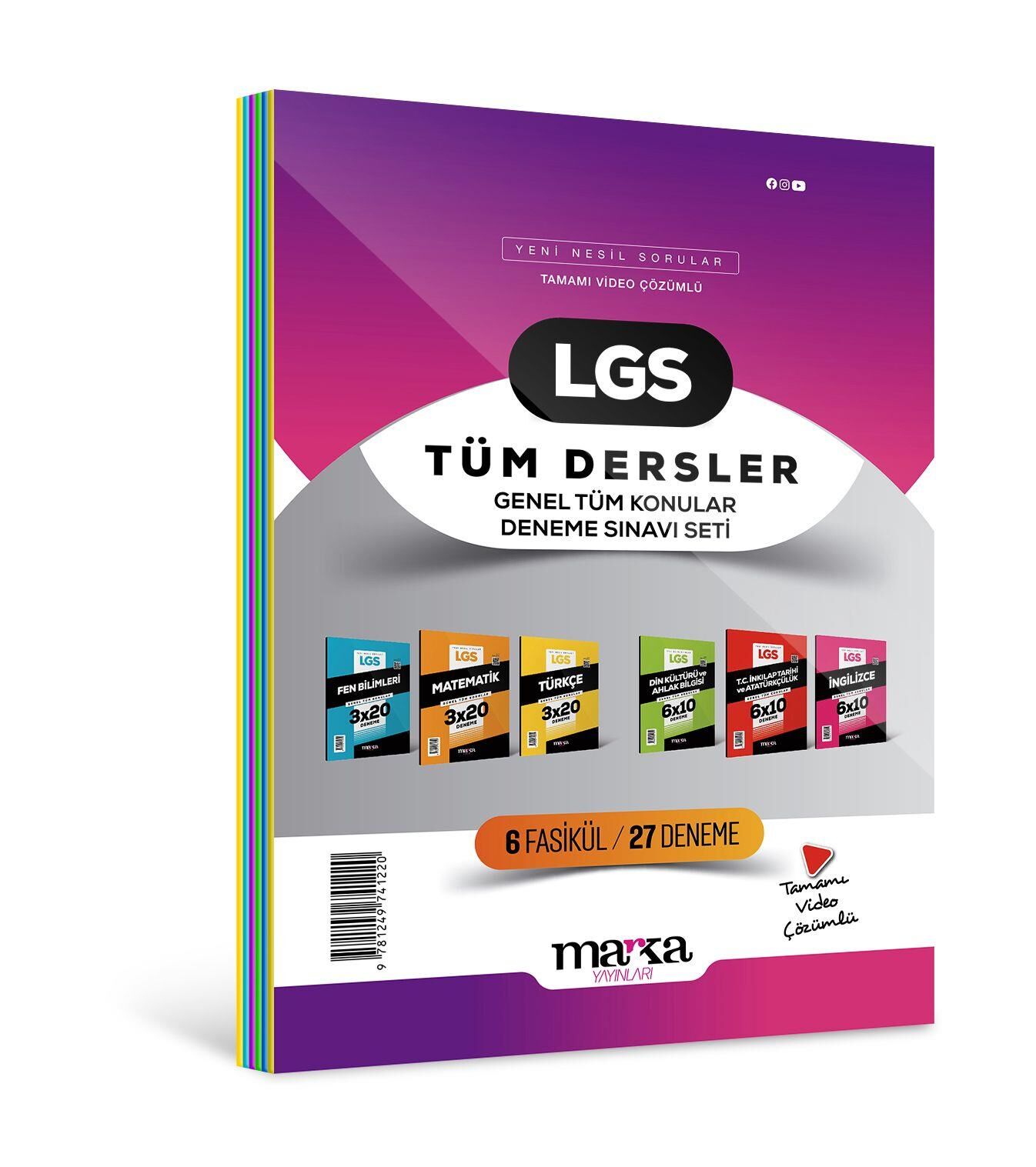 Marka 2025 8. Sınıf LGS Tüm Dersler Genel Konular 6 Fasikül 27 Deneme Set Marka Yayınları