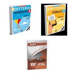 2027 Arı 5 Sınıf Defterim Matematik Matemito + Türkçe Türkçemino Konu + anla kazan paragraf deneme 3'lü Set