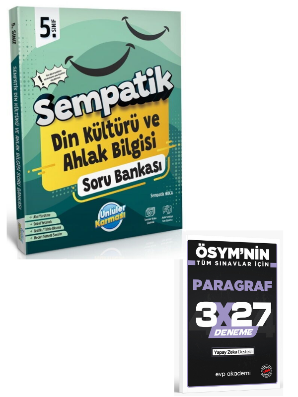 Ünlüler Karması 2027  5. Sınıf Din Kültürü ve Ahlak Bilgisi Sempatik Soru Bankası+ EVP Akademi Paragraf