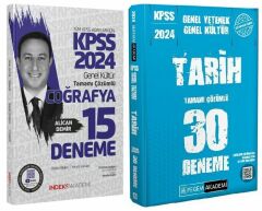 Pegem + İndeks 2024 KPSS Tarih+Coğrafya 30+15 Deneme 2 li Set Pegem + İndeks Akademi