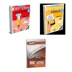 2027 Arı 5 Sınıf Defterim Sosyal Sosyalimo Bilgiler + Türkçe Türkçemino Konu + anla kazan paragraf deneme 3'lü Set