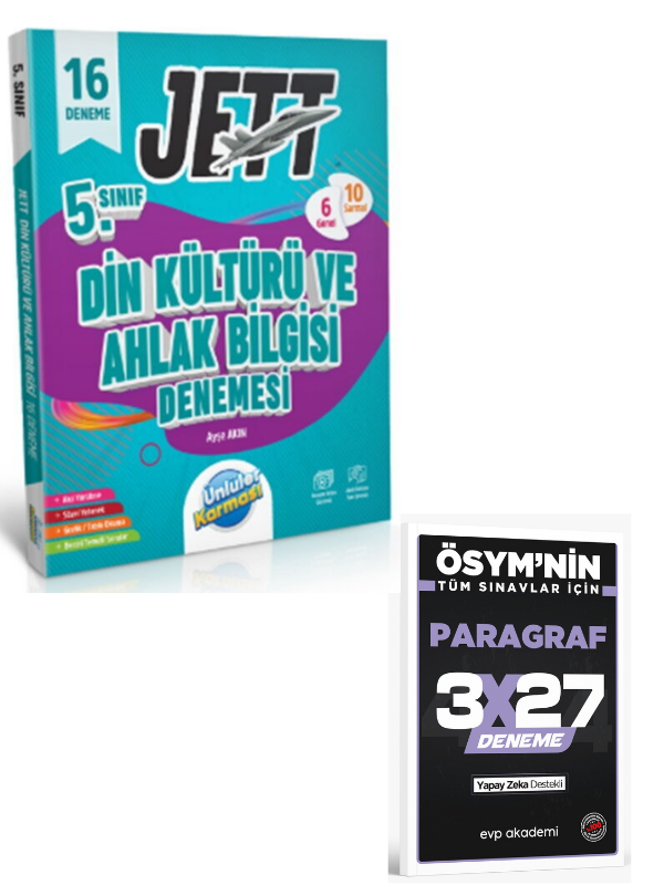 Ünlüler Karması 2027 5. Sınıf Jett Din Kültürü ve Ahlak Bilgisi 16 Deneme Seti+ EVP Akademi Paragraf