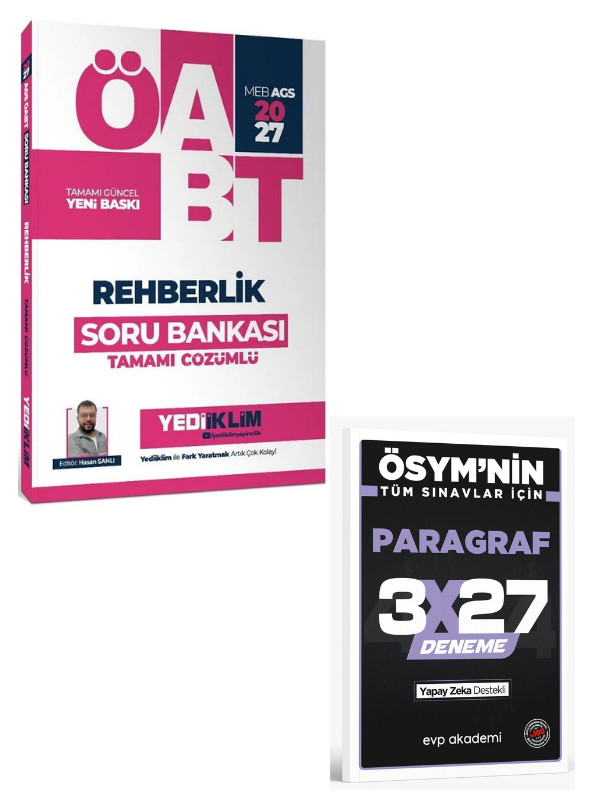Yediiklim 2027 ÖABT MEB-AGS Rehberlik Soru Bankası Çözümlü+ EVP Akademi Paragraf