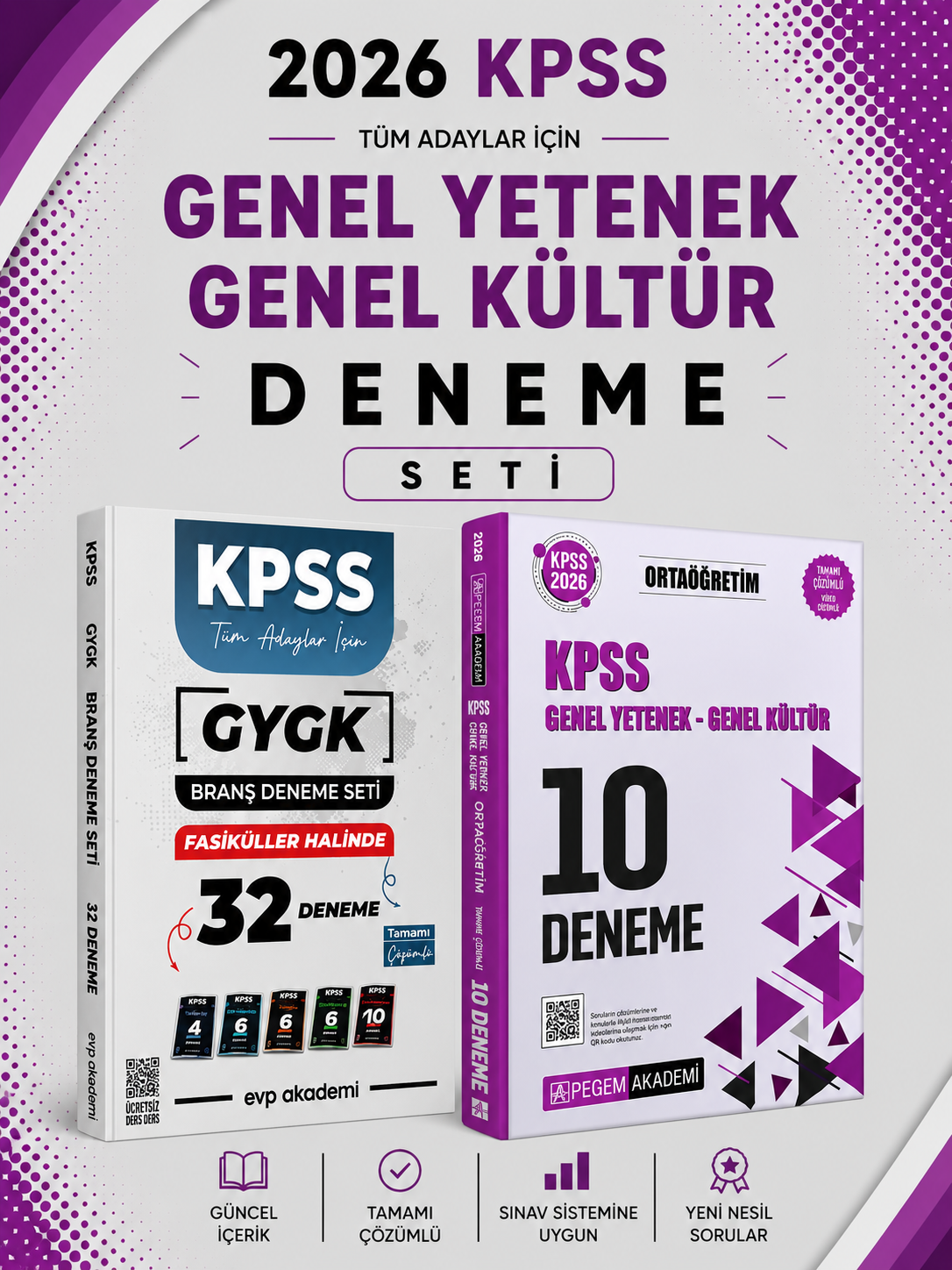 Pegem 2026 KPSS GKGY Ortaöğretim 10 Deneme & EVP Akademi KPSS Tüm Dersler 32 Deneme Seti