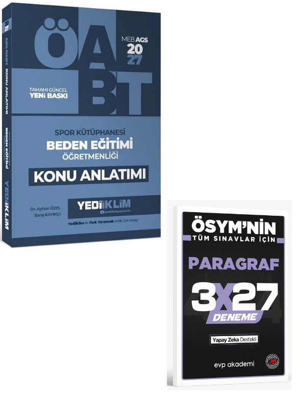 Yediiklim 2027 ÖABT MEB-AGS Beden Eğitimi Öğretmenliği Spor Kütüphanesi Konu Anlatımı+ EVP Akademi Paragraf