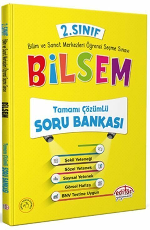 Editör Yayınevi 2. Sınıf Bilsem Tamamı Çözümlü Soru Bankası