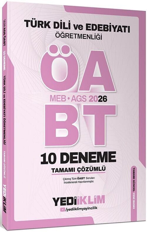 Yediiklim 2026 ÖABT MEB-AGS Türk Dili ve Edebiyatı 10 Deneme Çözümlü Yediiklim Yayınları