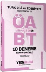 Yediiklim 2026 ÖABT MEB-AGS Türk Dili ve Edebiyatı 10 Deneme Çözümlü Yediiklim Yayınları