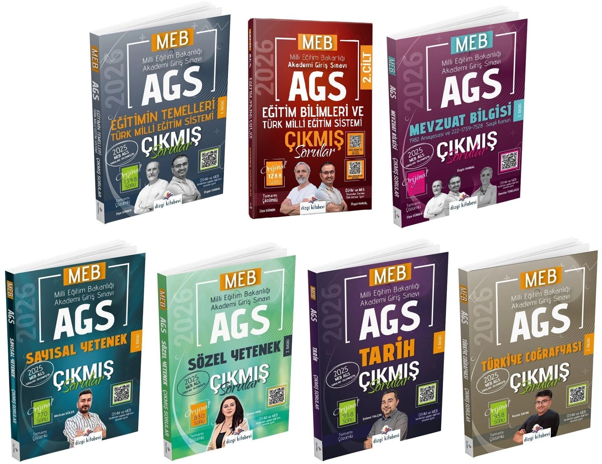 YENİ AGS - Dizgi Kitap 2026 MEB-AGS Tüm Dersler Çıkmış Sorular 7 li Set Dizgi Kitap
