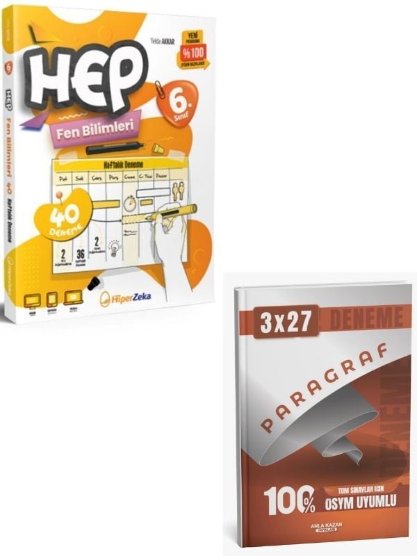 Hiper Zeka 2027 6. Sınıf Hep Fen Bilimleri 40 Haftalık Deneme+ Anla  Kazan Paragraf