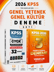 Yediiklim 2026 KPSS GKGY Ortaöğretim-Önlisans 3 Deneme & EVP Akademi KPSS Tüm Dersler 32 Deneme Seti