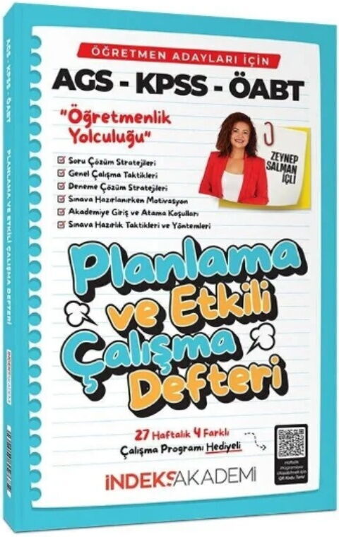 İndeks Akademi 2026 MEB-AGS ÖABT Öğretmenlik Yolculuğu Planlama ve Etkili Çalışma Defteri - Zeynep Salman İçli İndeks Akademi Yayıncılık
