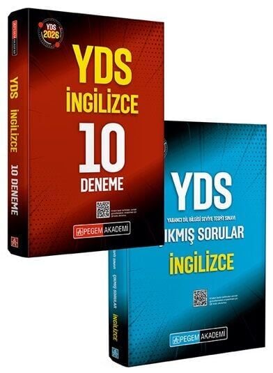 Pegem 2026 YDS İngilizce 10 Deneme + Çıkmış Sorular 2 li Set Pegem Akademi Yayınları
