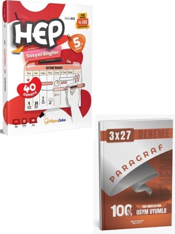 Hiper Zeka 2027  5. Sınıf Hep Sosyal Bilgiler 40 Haftalık Deneme+ Anla Kazan Paragraf