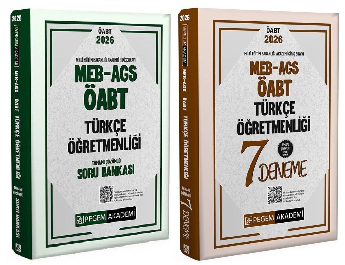 Pegem 2026 ÖABT MEB-AGS Türkçe Öğretmenliği Soru Bankası + 7 Deneme 2 li Set Pegem Akademi Yayınları