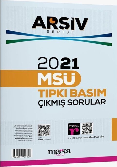 Marka Yayınları 2021 MSÜ Tıpkı Basım Çıkmış Sorular