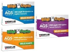 Yediiklim MEB-AGS 222 - 1739 - 7528 Sayılı Kanun Bilgi Cepte Bilgi Kartı 3 lü Set - Bülent Tanık Yediiklim Yayınları