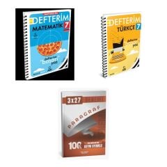 2027 Arı 7 Sınıf Defterim GÜNCEL Matematik Matemito + Türkçe Türkçemino Konu + anla kazan paragraf deneme 3'lü Set