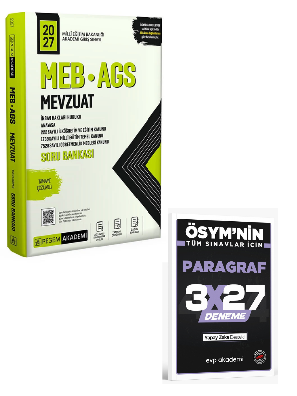 Pegem 2027 MEB-AGS Mevzuat Soru Bankası Çözümlü+ EVP Akademi Paragraf