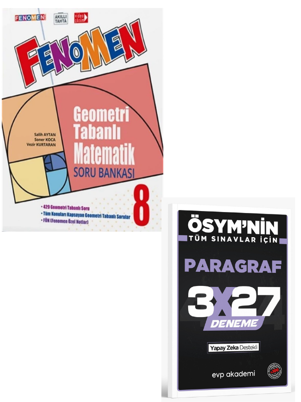 FENOMEN 2027 8 GEOMETRİ TABANLI MATEMATİK SORU BANKASI (B)+ EVP Akademi Paragraf
